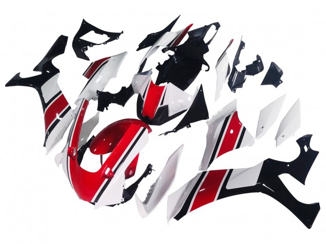 Carénage Moto Yamaha YZF 1000 R1 2020-2025 - Blanc Rouge Noir Brillant