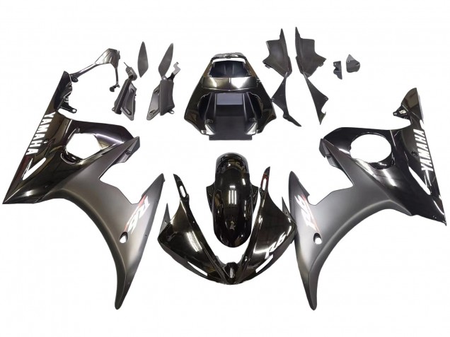Carénages Moto Yamaha YZF R6S 2006-2009 - Noir Brillant Noir Mat Blanc Décalque