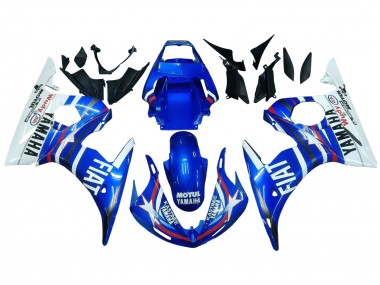 Carénages Moto Yamaha YZF R6 2003-2004 - Blanc Bleu Fiat Motul Kastinee