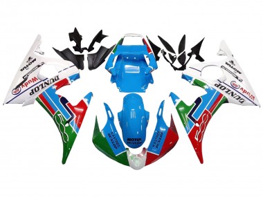 Carénages Moto Yamaha YZF R6S 2006-2009 - Blanc Bleu Vert Rouge Kastinee Dunlop Motul