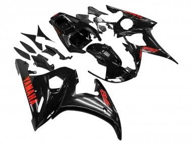 Carénages Moto Yamaha YZF R6S 2006-2009 - Noir Brillant Rouge