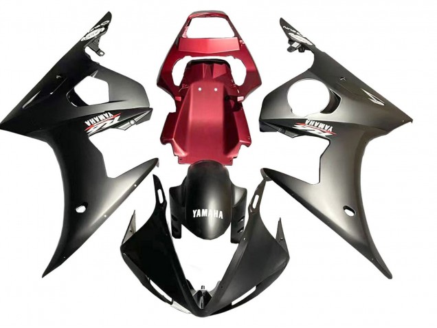 Carénage Moto Yamaha YZF R6S 2006-2009 - Rouge Noir Mat