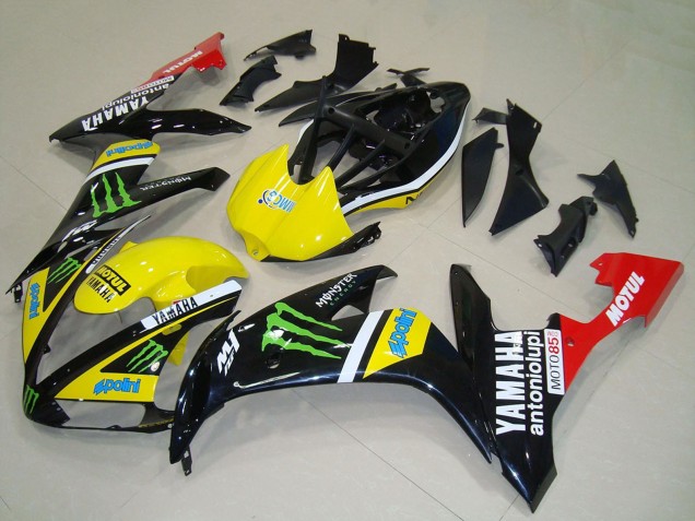 Carénages Moto Yamaha YZF R1 2004-2006 - Jaune Blanc Noir Rouge Vert Monstre Rouge Blanc Motul