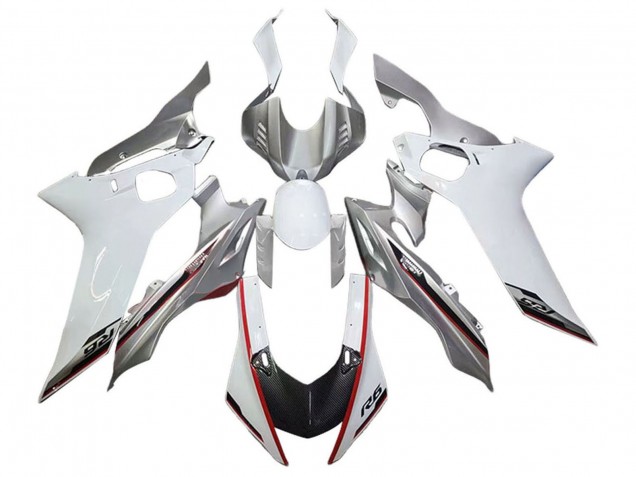 Carénages Moto Yamaha YZF 600 R6 2017-2025 - Argent Blanc Rouge Noir