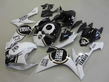 Carénages Moto Yamaha YZF R1 2007-2008 - Blanc Noir Lucky Strike