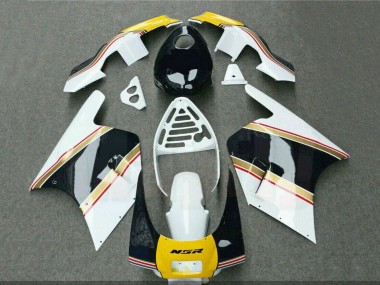 Carénages Moto Honda NSR250R 1988-1989 - Blanc Jaune Or Noir Brillant