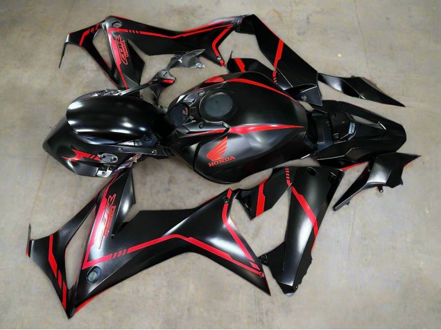 Carénages Moto Honda CBR650R 2019-2020 - Noir Brillant Rouge Bande