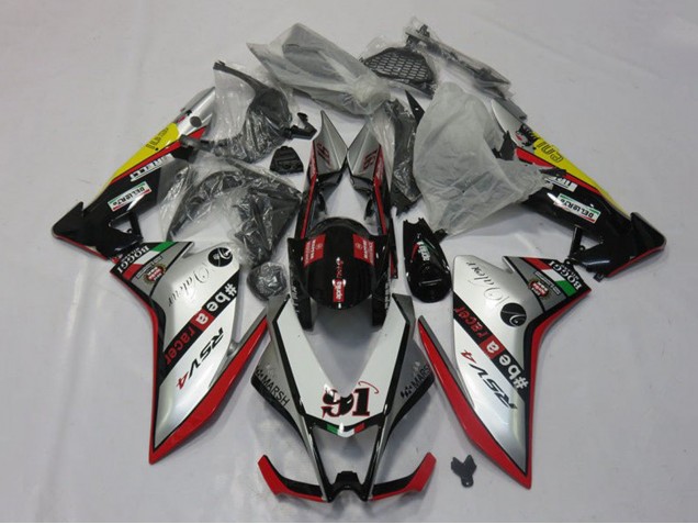Carénages Moto Aprilia RSV4 1000 2009-2015 - Argent Rouge Noir Jaune