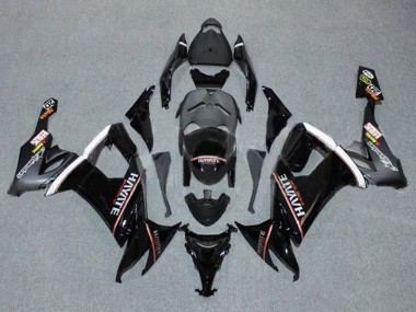 Carénages Moto Kawasaki ZX10R 2008-2010 - Noir Brillant Rouge Blanc Hayate