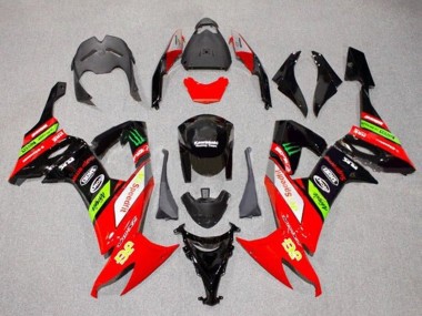 Carénages Moto Kawasaki ZX10R 2008-2010 - Rouge Vert Noir Jaune
