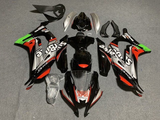 Carénages Moto Kawasaki ZX10R 2016-2020 - Noir Brillant Rouge Argent Vert