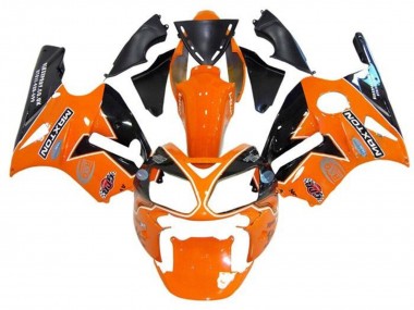 Carénages Moto Kawasaki ZX12R 2000-2001 - Orange Noir Blanc Maxton