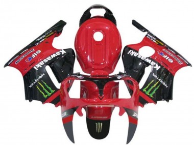 Carénages Moto Kawasaki ZX12R 2000-2001 - Rouge Noir Vert Monstre