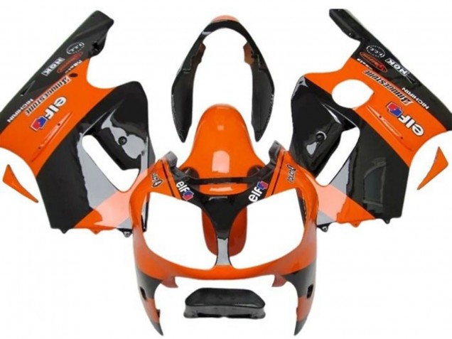 Carénages Moto Kawasaki ZX12R 2002-2006 - Orange Noir Elf Bridgestone