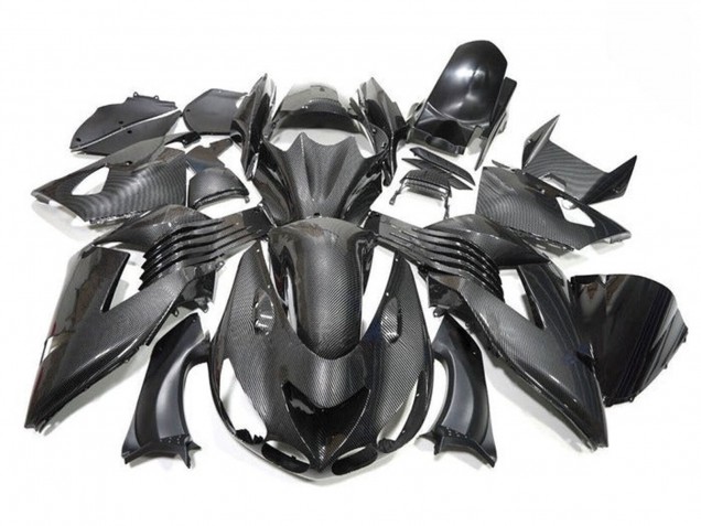 Carénages Moto Kawasaki ZX14R ZZR1400 2006-2011 - Fausse Fibre de Carbone