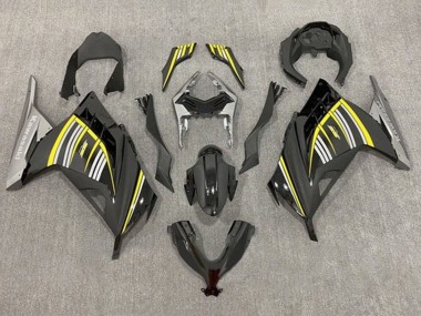 Carénages Moto Kawasaki EX300 2013-2024 - Jaune Argent Noir Brillant Noir Mat