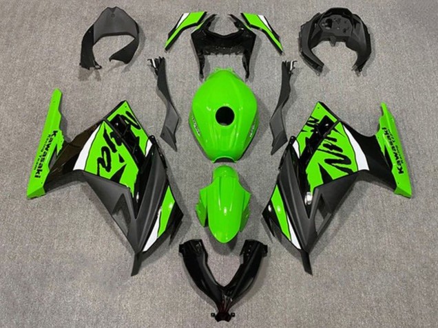 Carénages Moto Kawasaki EX300 2013-2024 - Vert Blanc Noir