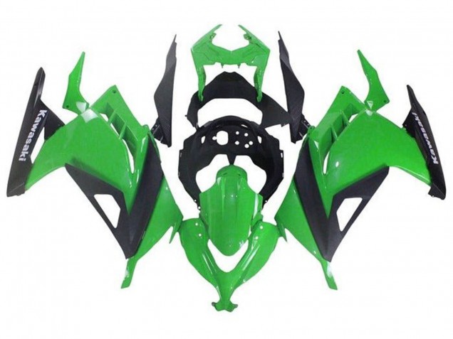 Carénages Moto Kawasaki EX300 2013-2024 - Vert Noir
