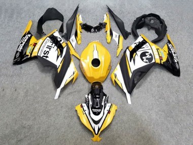 Carénages Moto Kawasaki EX300 2013-2024 - Jaune Blanc Noir