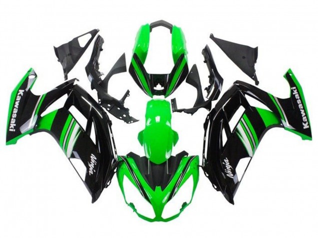 Carénages Moto Kawasaki Ninja 650 EX650 2012-2016 - Vert Noir Blanc Gris Bande