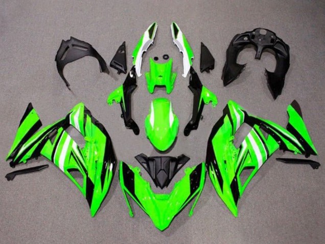 Carénages Moto Kawasaki Ninja 650 EX650 2017-2019 - Vert Blanc Noir Bande