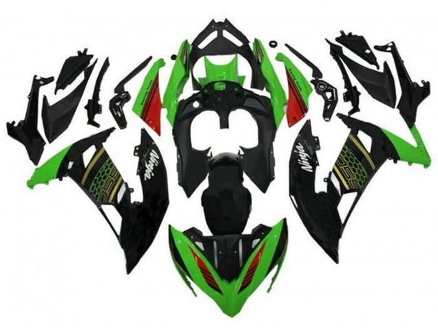 Carénage Moto Kawasaki Ninja 650 EX650 2020-2025 - Vert Noir Rouge Rayon de Miel