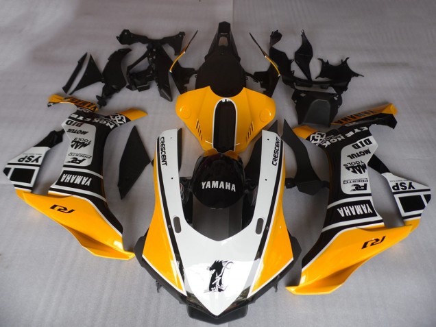 Carénages Moto Yamaha YZF R1 2015-2019 - Orange Blanc Noir Motul YSP