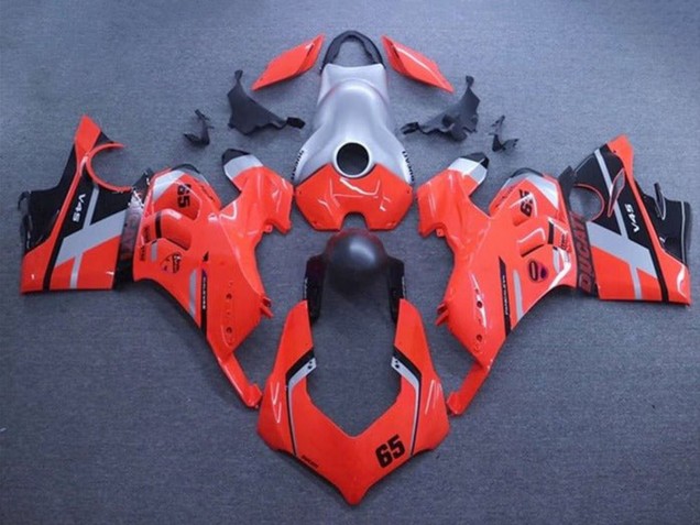 Carénages Moto Ducati Panigale V4 V4S 2020-2021 - Argent Rouge Noir Mat Bande 65