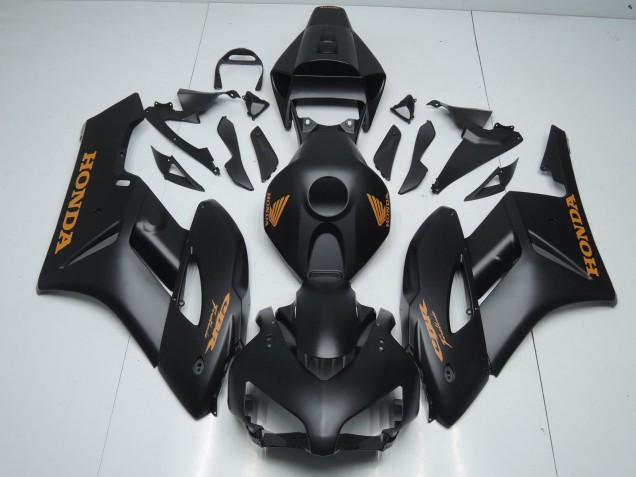 Carénages Moto Honda CBR1000RR 2004-2005 - Noir Mat Orange Décalque