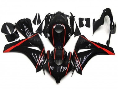 Carénages Moto Honda CBR1000RR 2008-2011 - Noir Brillant Rouge Bande