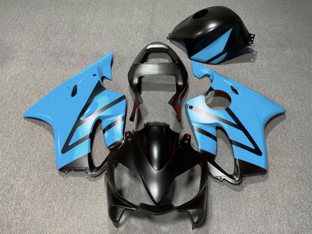 Carénages Moto Honda CBR600 F4i 2001-2003 - Bleu Clair Noir Mat