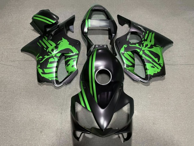 Carénages Moto Honda CBR600 F4i 2001-2003 - Vert Noir Mat Crâne