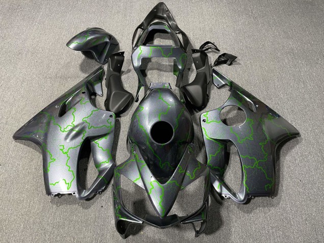 Carénages Moto Honda CBR600 F4i 2001-2003 - Argent Vert Lightning