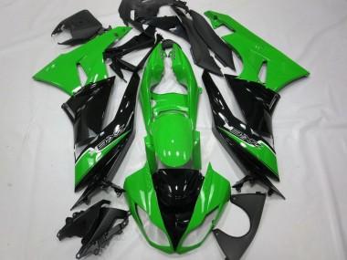 Carénages Moto Kawasaki ZX6R 2009-2012 - Vert Noir Brillant Blanc