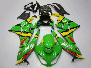 Carénages Moto Kawasaki ZX6R 2009-2012 - Vert Jaune Rouge Noir Trick Star Red Bull