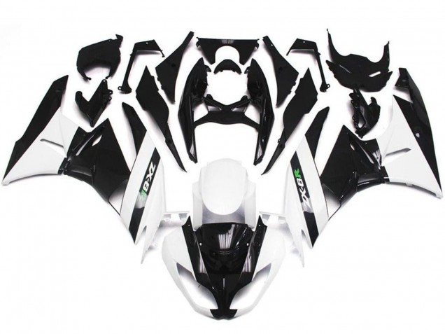 Carénages Moto Kawasaki ZX6R 2009-2012 - Blanc Noir Brillant