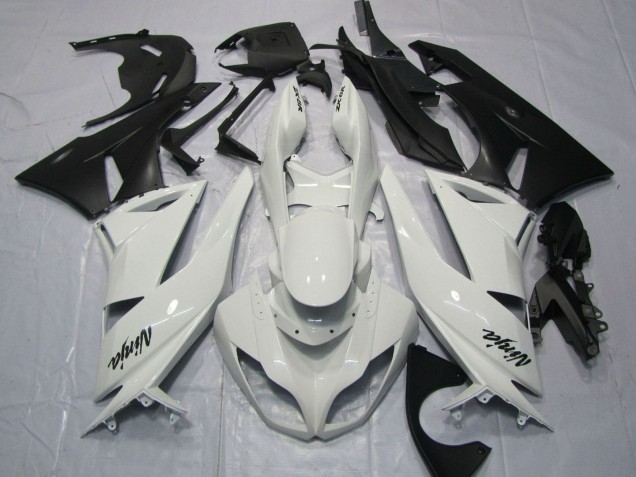 Carénages Moto Kawasaki ZX6R 2009-2012 - Blanc Noir Mat