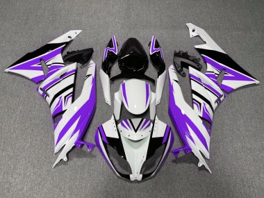 Carénages Moto Kawasaki ZX6R 2009-2012 - Blanc Violet Noir