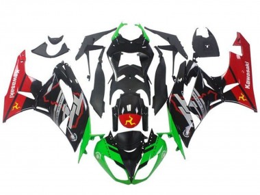 Carénages Moto Kawasaki ZX6R 2009-2012 - Vert Noir Brillant Rouge