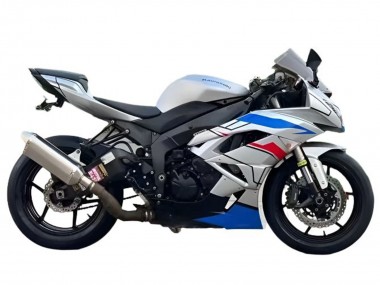 Carénages Moto Kawasaki ZX6R 2009-2012 - Blanc Bleu Rouge Noir