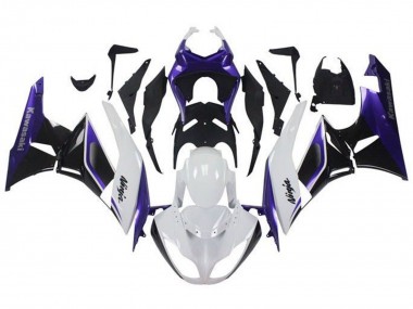 Carénages Moto Kawasaki ZX6R 2009-2012 - Violet Blanc Noir
