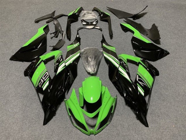 Kit Carénages Moto Kawasaki ZX6R 2013-2018 - Vert Noir Brillant