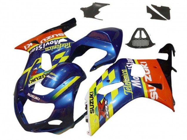 Carénages Moto Suzuki GSXR1000 2000-2002 - Bleu Jaune Rouge Telefumica Motul