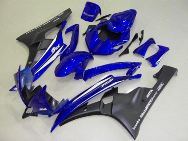 Carénages Moto Yamaha YZF R6 2006-2007 - Bleu Blanc Noir Mat Motul