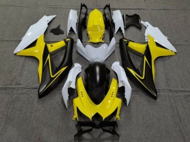 Carénages Moto Suzuki GSXR 600 / GSXR 750 2008-2010 - Blanc Jaune Gris Noir