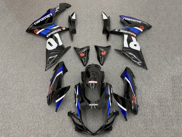 Carénages Moto Suzuki GSXR 600 / GSXR 750 2011-2024 - Noir Brillant Bleu Blanc Rouge Yoshimura