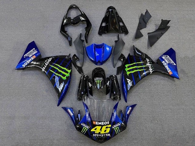 Carénages Moto Yamaha YZF 1000 R1 2009-2011 - Bleu Noir Brillant Vert Monstre Energy