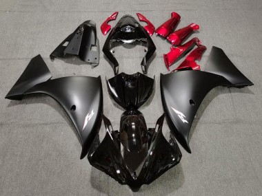 Carénages Moto Yamaha YZF 1000 R1 2009-2011 - Noir Brillant Noir Mat Rouge