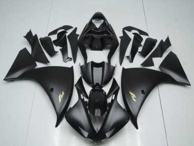 Carénages Moto Yamaha YZF 1000 R1 2009-2011 - Noir Mat Or Décalque