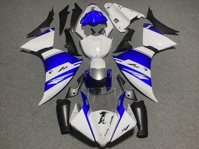 Carénages Moto Yamaha YZF 1000 R1 2009-2011 - Blanc Bleu Argent Noir Bande